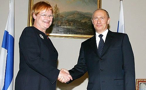 With the President of Finland, Tarja Halonen.