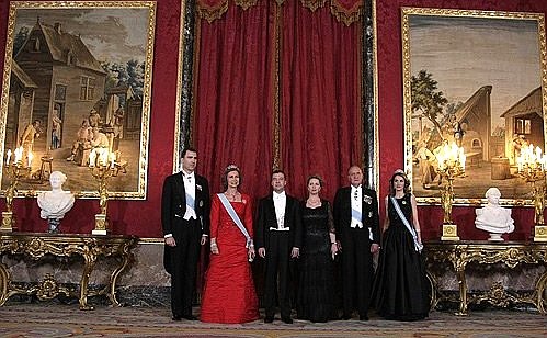 Before the state reception given by the King of Spain Juan Carlos I and Queen Sofia in honour of Dmitry Medvedev and Svetlana Medvedeva.