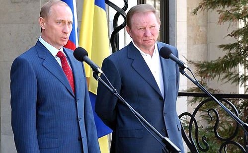 At a joint news conference with Ukrainian President Leonid Kuchma.