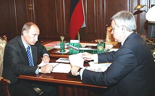 Meeting with President of open joint-stock company Lukoil Oil Company Vagit Alekperov.