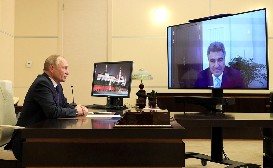 Meeting with leader of the New People party Alexei Nechayev (via videoconference).