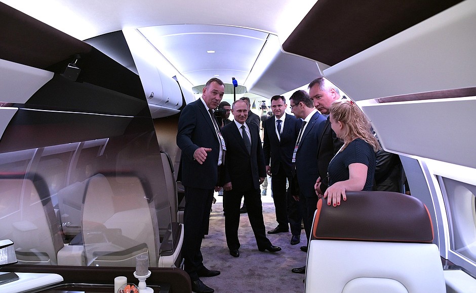 Vladimir Putin visited International Aviation and Space Salon MAKS-2017.