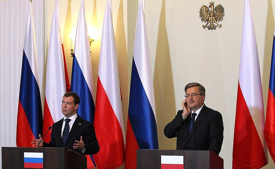 Совместная пресс-конференция с Президентом Польши Брониславом Коморовским.