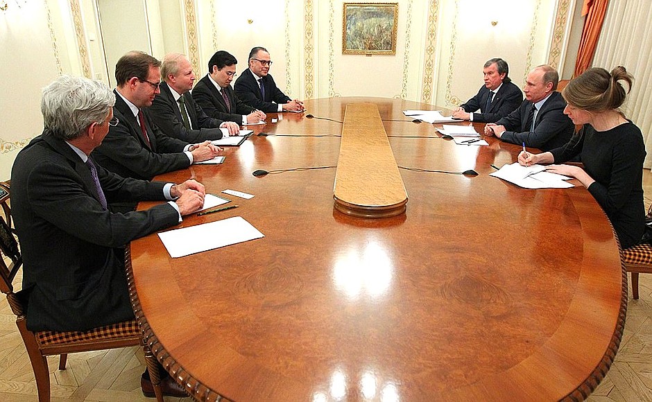 Meeting with heads of Rosneft and BP.