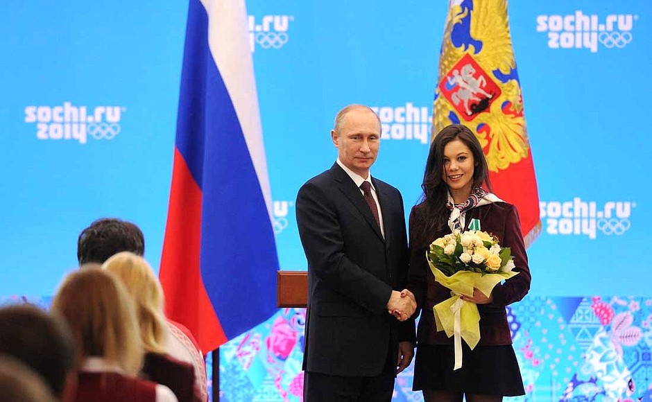 The Order of Friendship is award to Olympic figure skating champion and bronze medallist Yelena Ilyinykh.