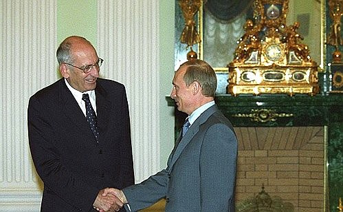 President Putin with Swiss President Pascal Couchepin.