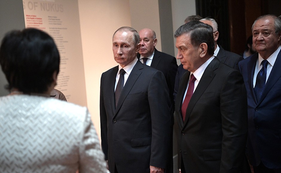 Во время посещения Государственного музея изобразительных искусств имени А.С.Пушкина.