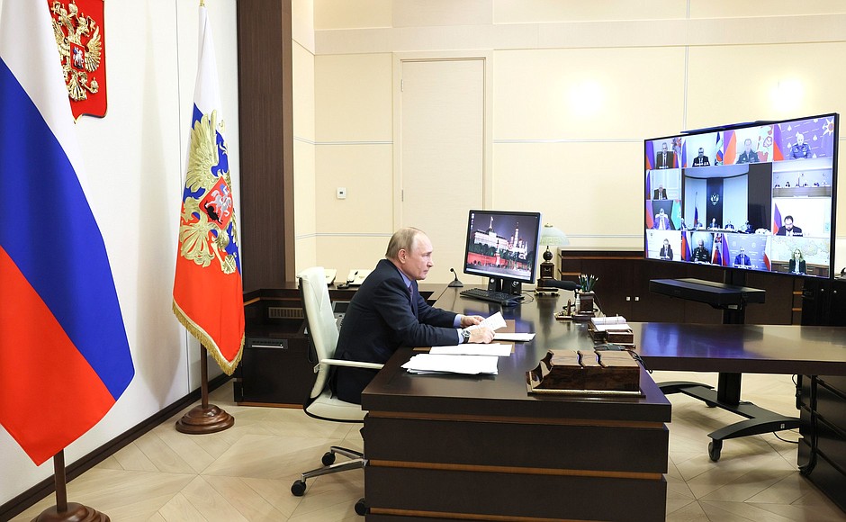 At a meeting of the Russian Pobeda (Victory) Organising Committee (via videoconference).