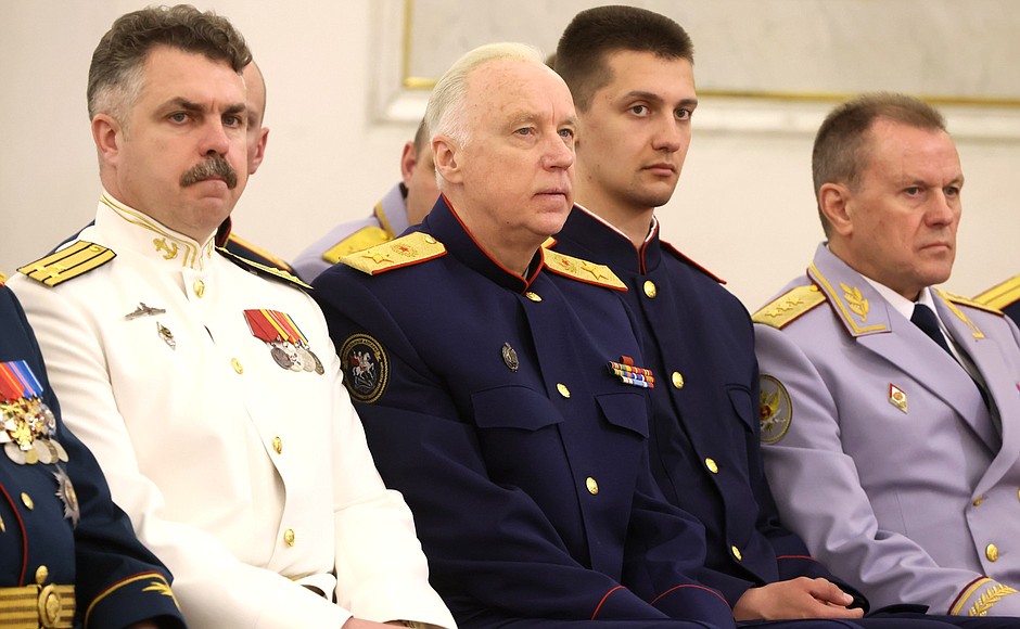 Meeting with graduates of higher military schools. Chairman of the Investigative Committee Alexander Bastrykin.