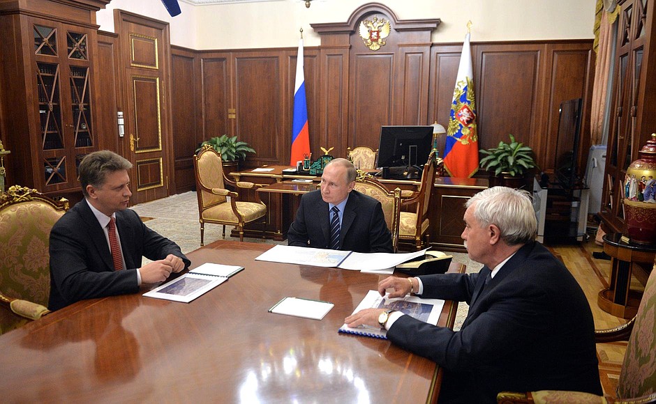 Встреча с Министром транспорта Максимом Соколовым и губернатором Санкт-Петербурга Георгием Полтавченко.