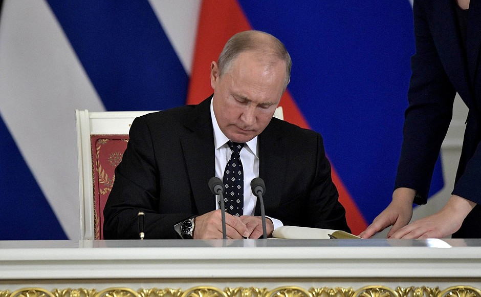 Владимир Путин и Мигель Диас-Канель Бермудес подписали Совместное заявление об общих подходах в международных делах.
