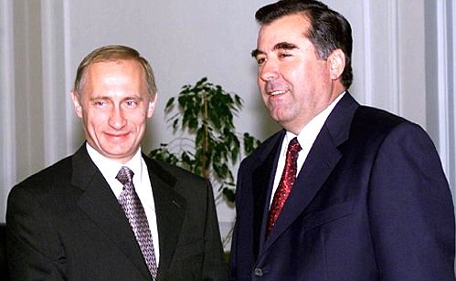 President Vladimir Putin meeting with Tajik President Emomali Rakhmonov.