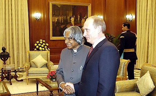 Meeting with Indian President Abdul Kalam.