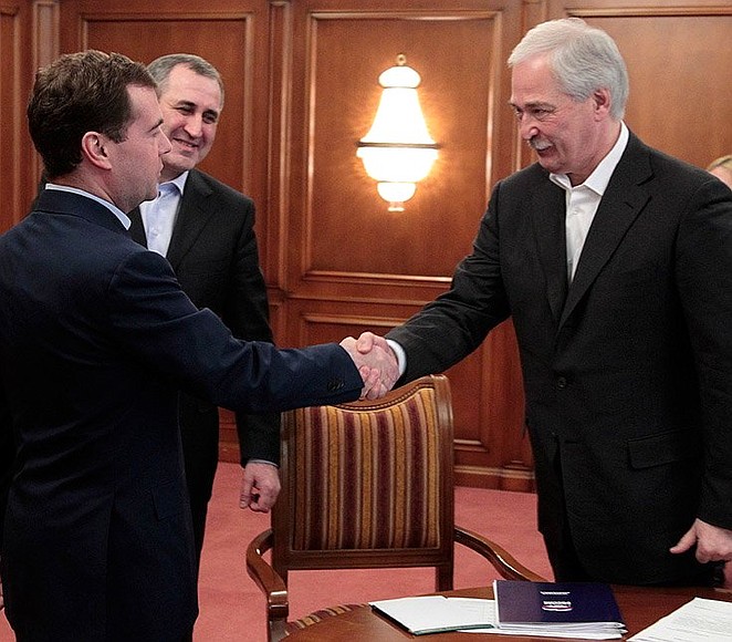 С председателем высшего совета партии «Единая Россия» Борисом Грызловым.
