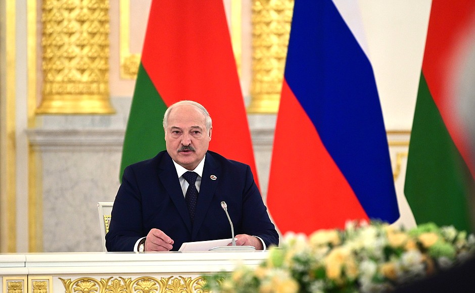 President of Belarus Alexander Lukashenko during the meeting of the Supreme State Council of the Union State.