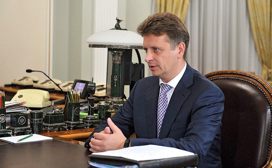Meeting with Transport Minister Maxim Sokolov.