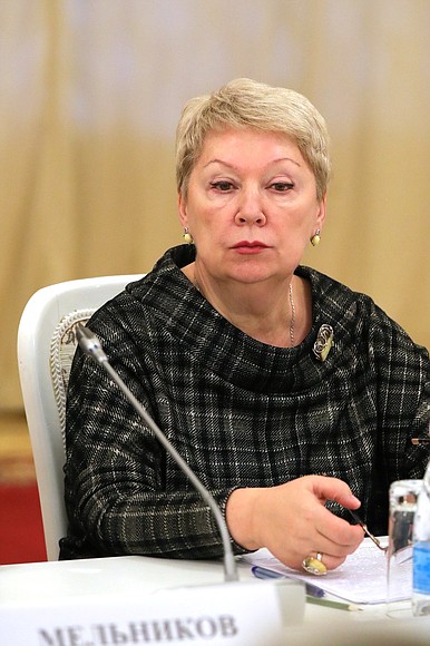 Minister of Education Olga Vasilyeva at the meeting of the Council for Interethnic Relations.