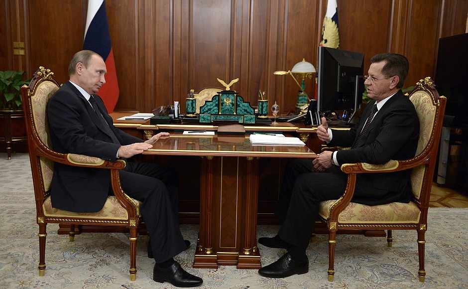 With Astrakhan Region Governor Alexander Zhilkin.