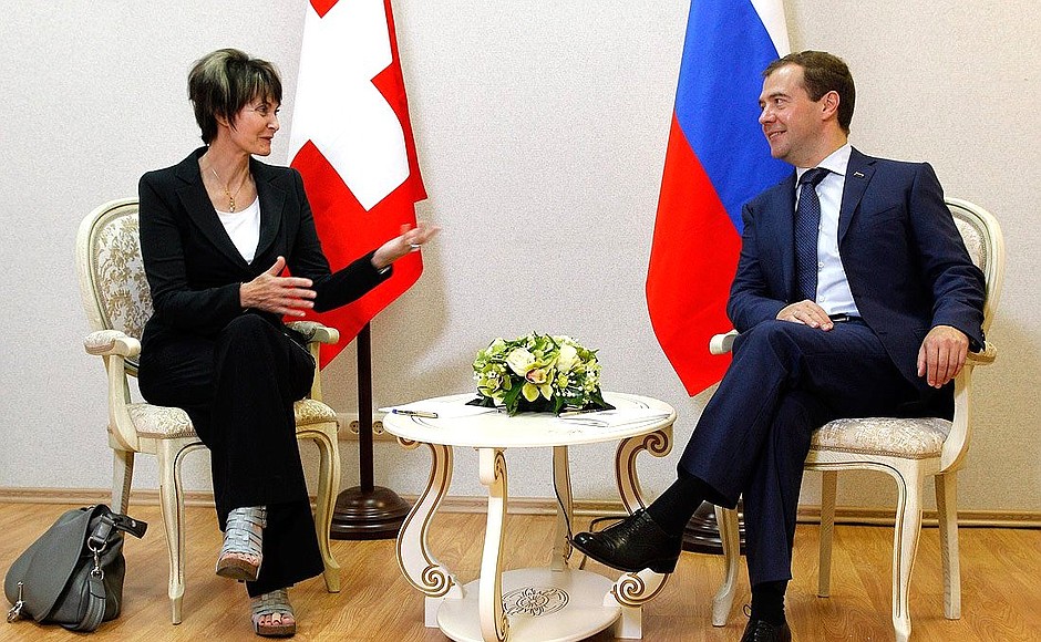 С Президентом Швейцарии Мишлин Кальми-Ре.