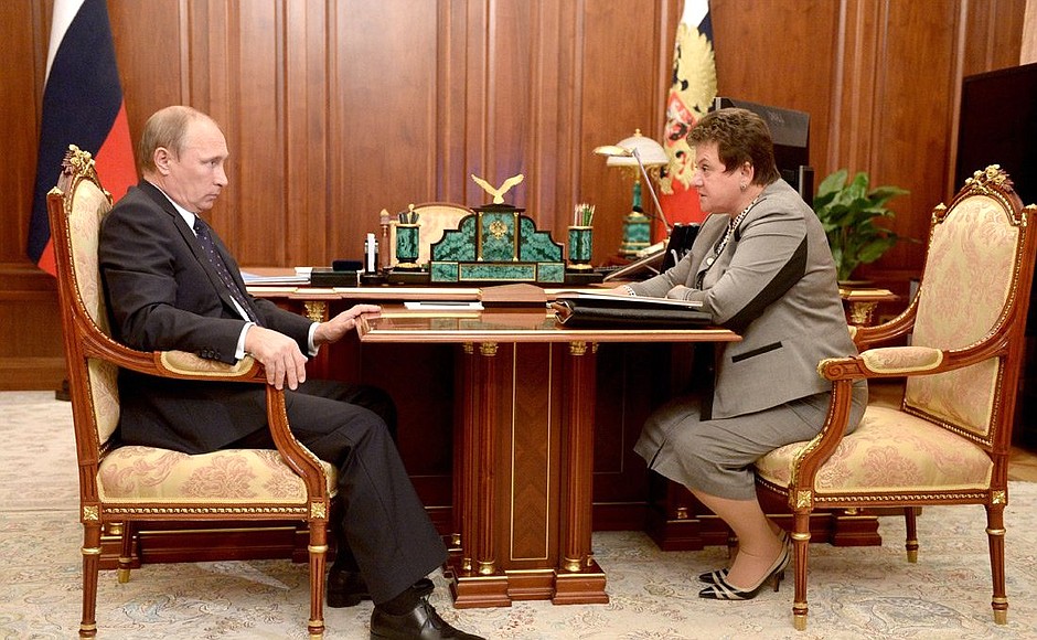 With Governor of Vladimir Region Svetlana Orlova.