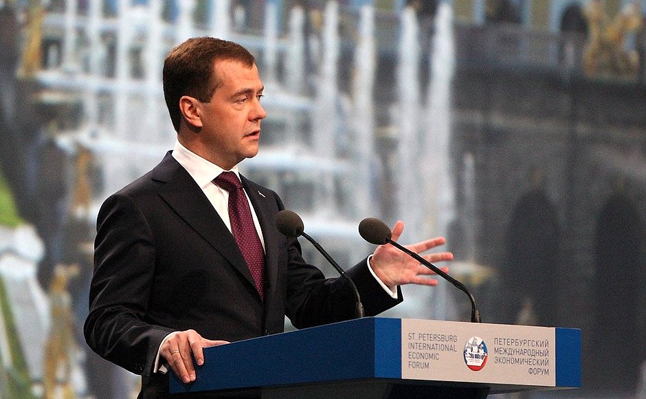 Speaking at the St Petersburg International Economic Forum.