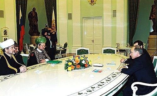 President Putin meeting with Russian Muslim spiritual leaders.