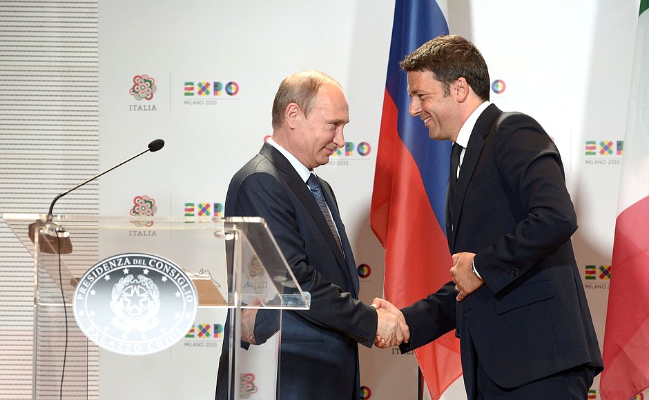Joint news conference with Italian Prime Minister Matteo Renzi.