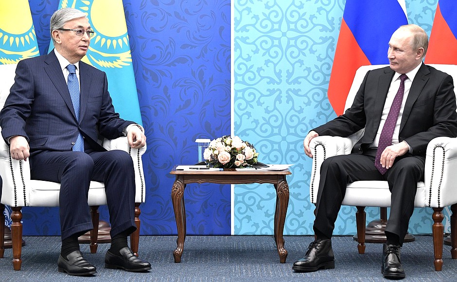 With President of Kazakhstan Kassym-Jomart Tokayev.