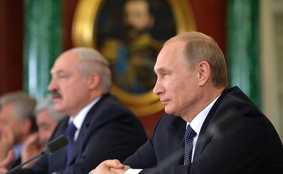 Заявления для прессы по итогам заседания ВЕЭС. С Президентом Белоруссии Александром Лукашенко.