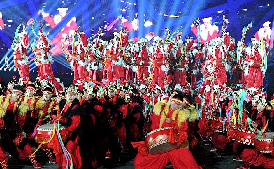 The first day of the APEC Leaders' Meeting ended with a colourful music and light show.