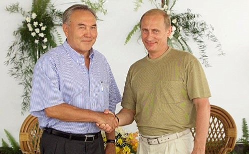 President Putin with Kazakh President Nursultan Nazarbayev.