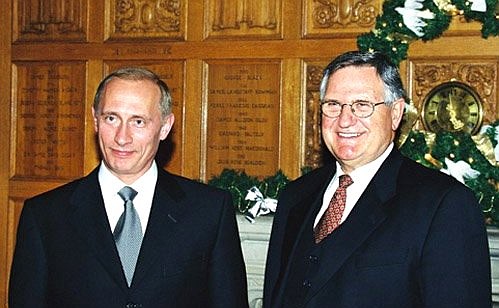 President Putin with Gilbert Parent, Speaker of the House of Commons of the Canadian Parliament.