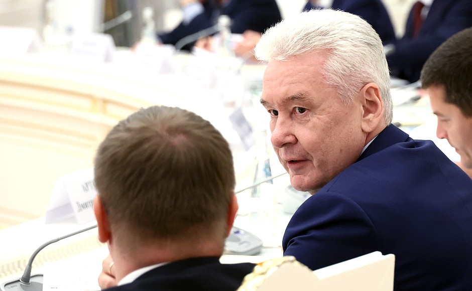 Moscow Mayor Sergei Sobyanin at the meeting of the State Council Presidium on the development of public transport.