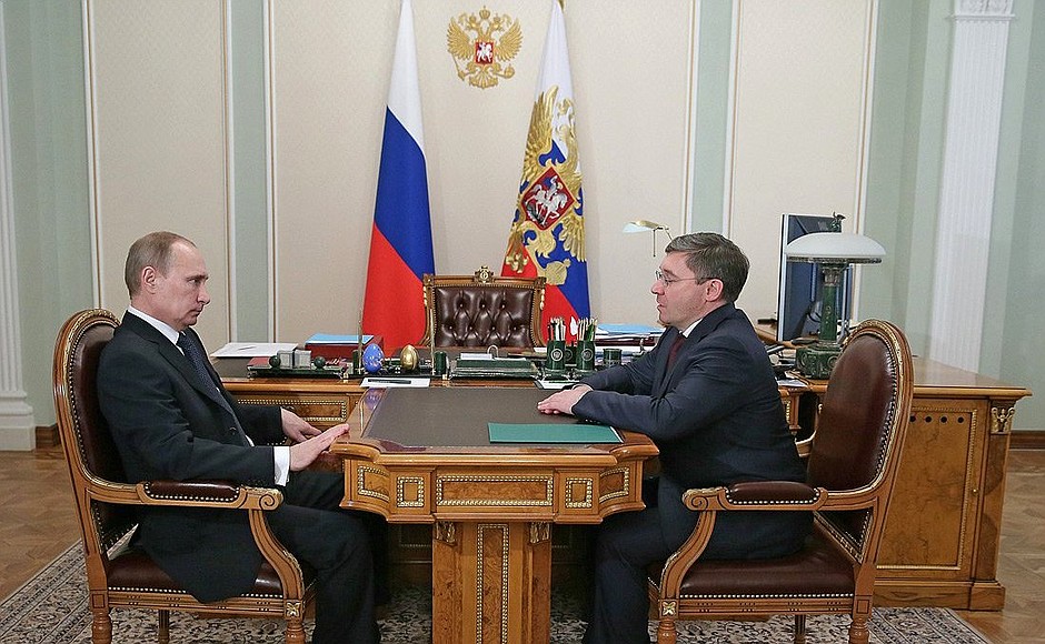 With Governor of Tyumen Region Vladimir Yakushev.