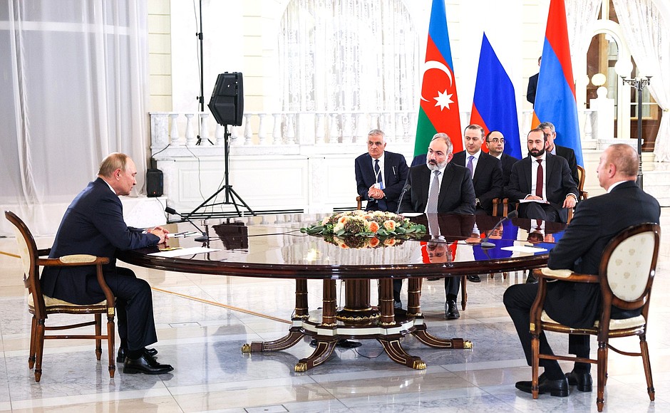 Trilateral talks with President of Azerbaijan and Prime Minister of Armenia.
