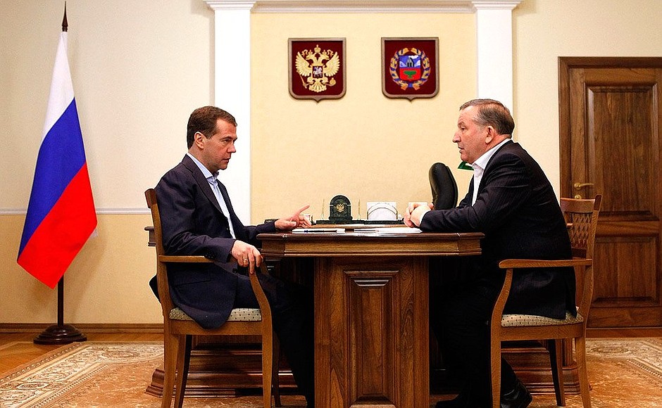 Meeting with Altai Territory Governor Alexander Karlin.