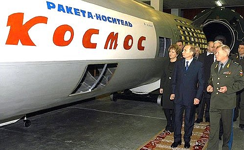 President Putin visiting the Mozhaisky Military Space Academy.
