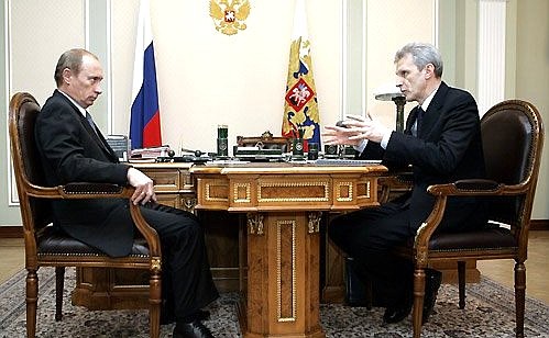 Meeting with the Minister of Science and Education Andrei Fursenko.