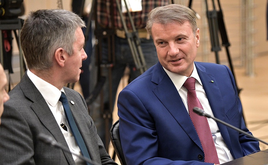 BP Russia President David Campbell and Sberbank of Russia CEO and Board Chairman German Gref before the meeting with members of the Mariinsky Theatre Board of Trustees.