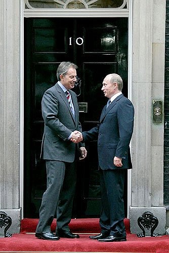 Meeting with British Prime Minister Anthony Blair.