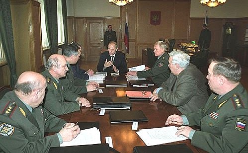 President Putin meeting with the command staff of the Space Forces.