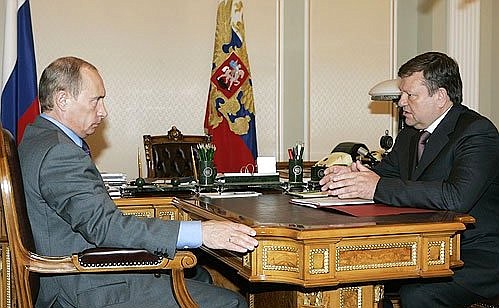 Рабочая встреча с губернатором Ленинградской области Валерием Сердюковым.