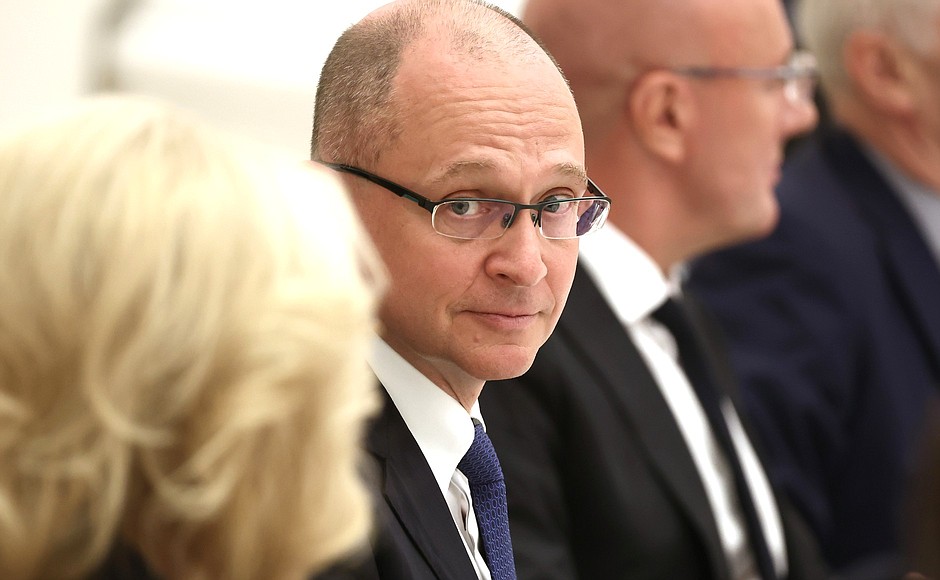 During the meeting of the Russia – Land of Opportunity autonomous non-profit organisation’s Supervisory Board. First Deputy Chief of Staff of the Presidential Executive Office Sergei Kiriyenko.