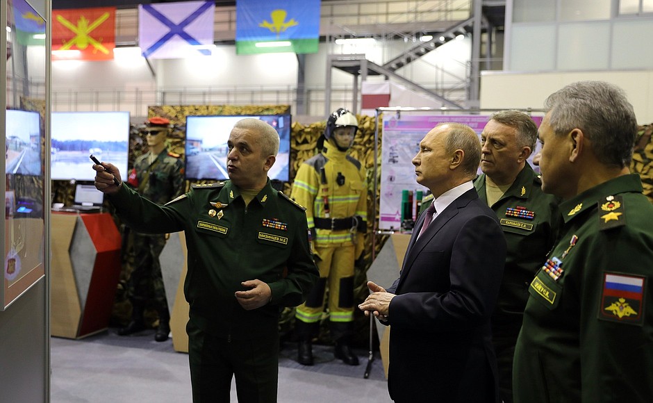 During a visit to the Peter the Great Military Academy of the Strategic Missile Forces.