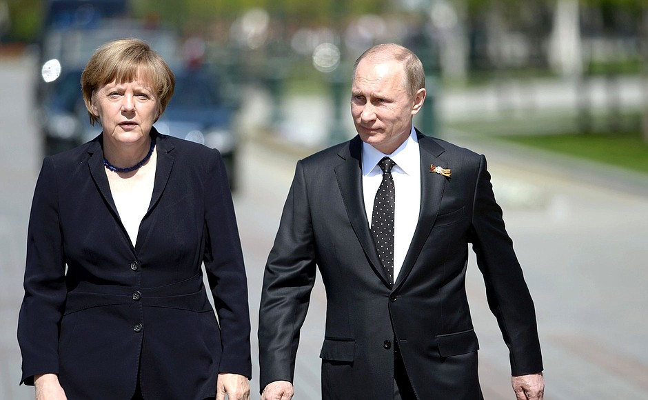 Walking in the Alexander Garden. With Federal Chancellor of Germany Angela Merkel.