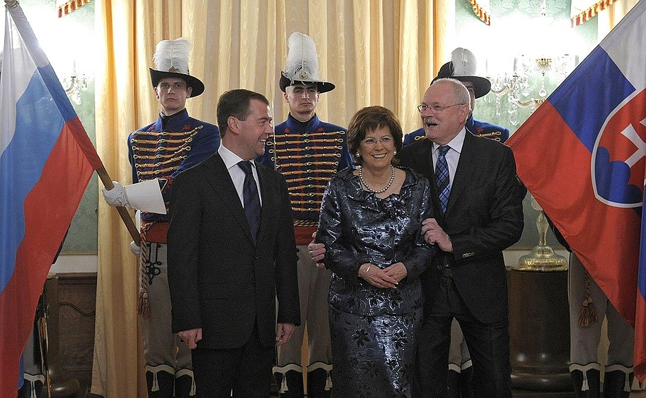 With President of Slovakia Ivan Gasparovic and his wife Silvia.