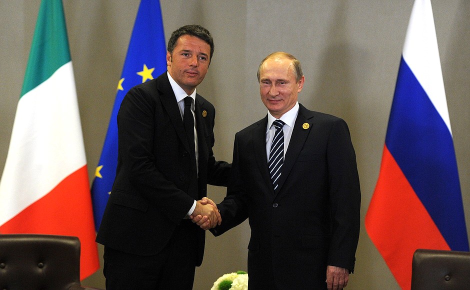With Italian Prime Minister Matteo Renzi.