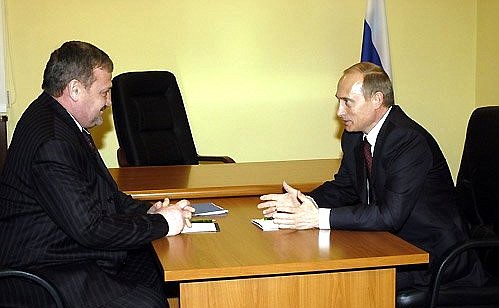Рабочая встреча с Президентом Чеченской Республики Ахматом Кадыровым.
