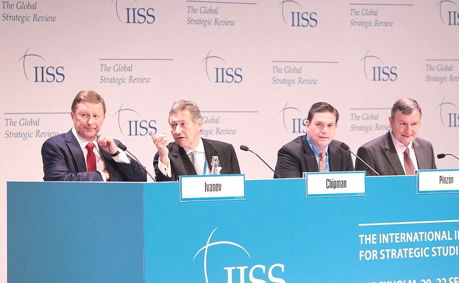 Sergei Ivanov took part in the plenary session of the International Institute for Strategic Studies (IISS) conference – Global Strategic Review.