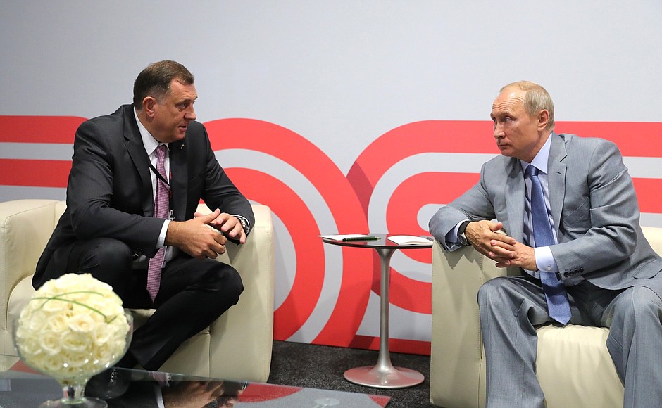 Meeting with President of Republika Srpska entity of Bosnia and Herzegovina Milorad Dodik.
